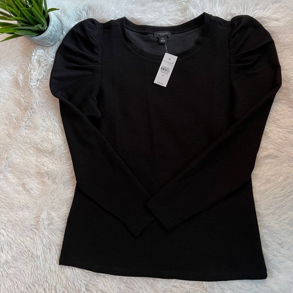 Ann Taylor Factory Tops - Ann Taylor Factory Long Sleeve Black Shirt